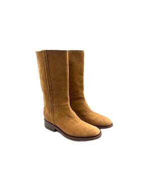 Neolite Super Cushion Tan Brown Tall Pull On Leather Suede Low Heel Riding Boots